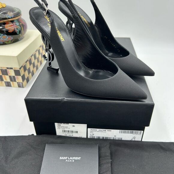 Women's SaintLaurentYSL Opyum slingback pumps size 38 made in Italy - Picture 3 of 14